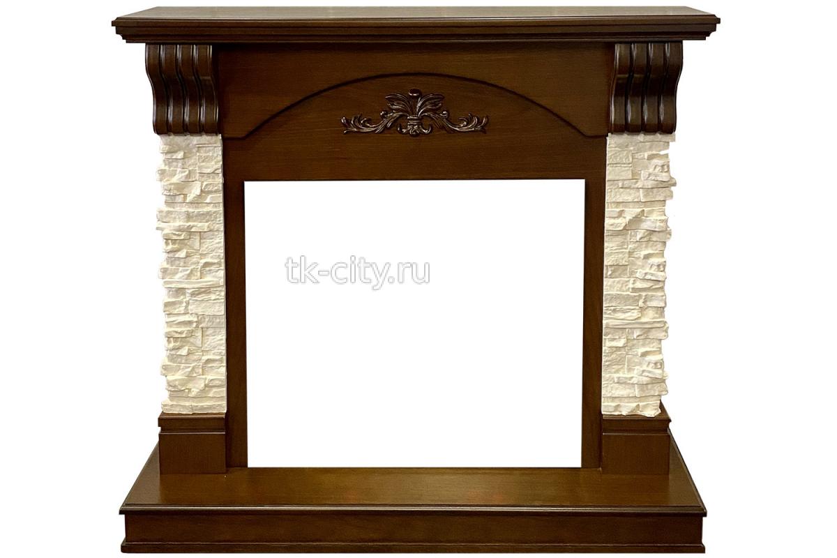 Каминокомплект Royal Flame Prague - Сланец бежевый / Темный дуб с очагом Jupiter FX New