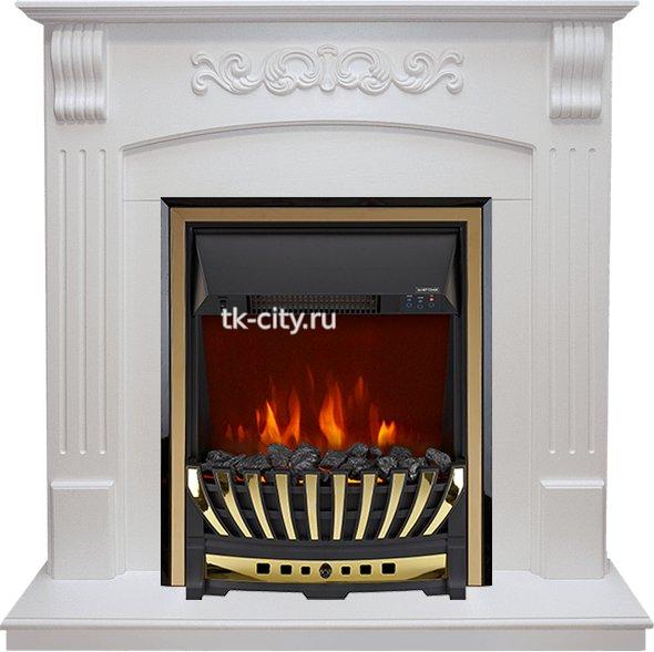 Каминокомплект Royal Flame Sorrento - Белый дуб с очагом Aspen Gold