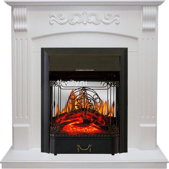 Каминокомплект Royal Flame Sorrento - Белый дуб с очагом Majestic FX M Black