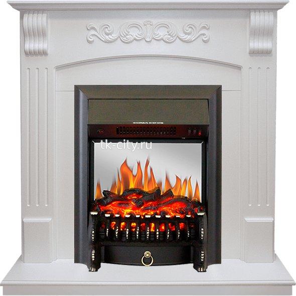 Каминокомплект Royal Flame Sorrento угловой - Белый дуб с очагом Fobos FX M Black