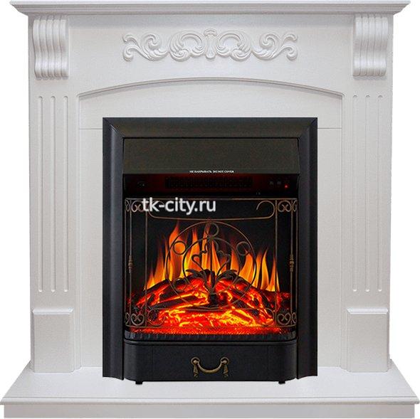 Каминокомплект Royal Flame Sorrento угловой - Белый дуб с очагом Majestic FX Black