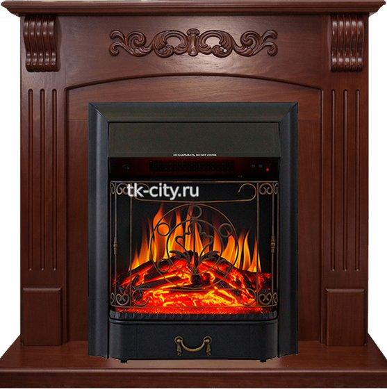 Каминокомплект Royal Flame Sorrento угловой - Орех с очагом Majestic FX Black