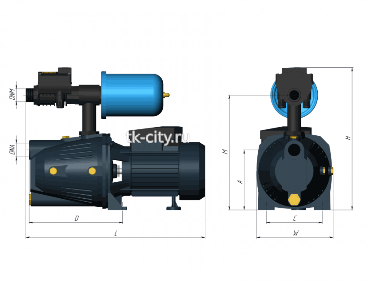 Насосная станция АКВАРОБОТ JET 100 L (750 Вт)