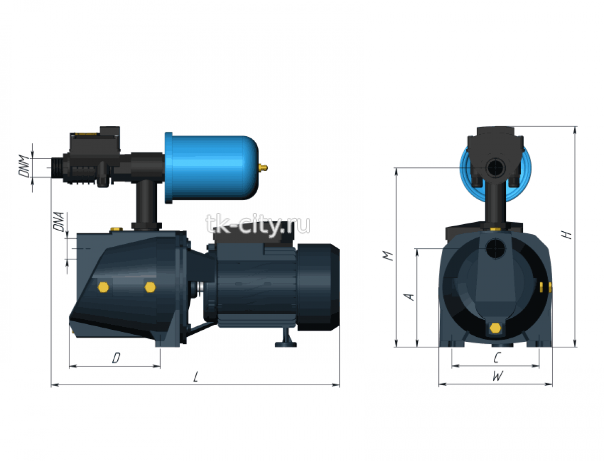 Насосная станция АКВАРОБОТ JSW 55 - 2 (1000 Вт)
