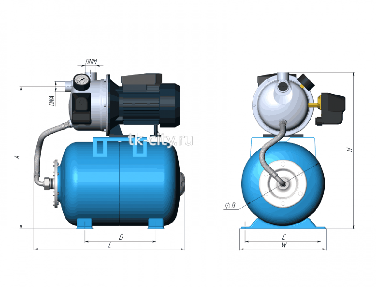 Насосная станция UNIPUMP AUTO JS 60 (50 л) (450 Вт)