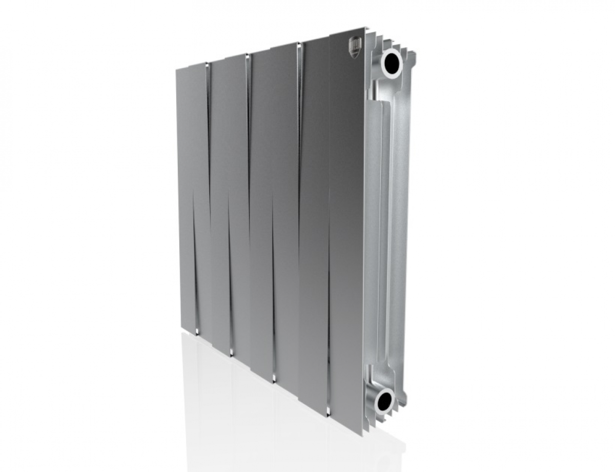 Радиатор секционный биметаллический Royal Thermo PianoForte 500 x8 Silver Satin