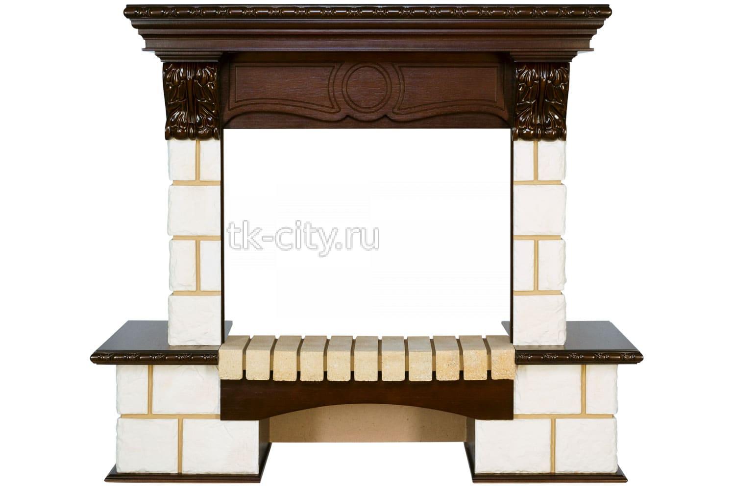 Портал Royal Flame Pierre Luxe - Шампань / Темный дуб