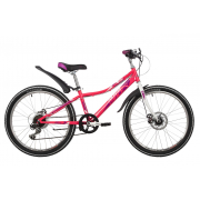Подростковый горный (MTB) велосипед Novatrack ALICE Disc 24 (2021) рама 12 Розовый