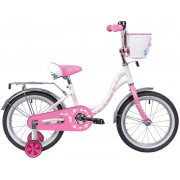 Детский велосипед Novatrack Butterfly 16 (2019) Белый-розовый