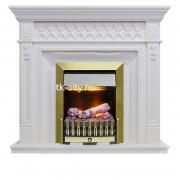 Каминокомплект Dimplex Alexandria - Белый дуб с очагом Danville Antique Brass FB2