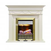 Каминокомплект Dimplex Corfu - Слоновая кость с очагом Danville Antique Brass FB2