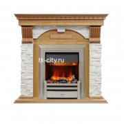 Каминокомплект Dimplex Dublin - Дуб / Сланец белый с очагом Chesford