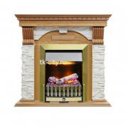 Каминокомплект Dimplex Dublin - Дуб / Сланец белый с очагом Danville Antique Brass FB2