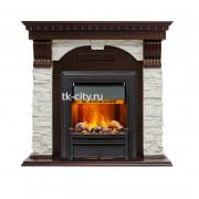 Каминокомплект Dimplex Dublin - Темный дуб / Сланец белый с очагом Brookline Black
