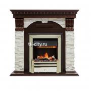 Каминокомплект Dimplex Dublin - Темный дуб / Сланец белый с очагом Cavendish