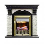 Каминокомплект Dimplex Dublin - Венге / Сланец белый с очагом Danville Antique Brass FB2