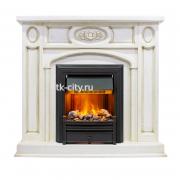 Каминокомплект Dimplex Florence - Слоновая кость с патиной с очагом Brookline Black