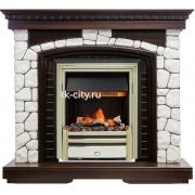 Каминокомплект Dimplex Glasgow - Темный дуб / Белый с очагом Cavendish