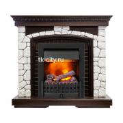 Каминокомплект Dimplex Glasgow - Темный дуб / Белый с очагом Danville Black FB2
