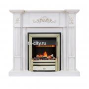Каминокомплект Dimplex Martin - Белый дуб, патина золото с очагом Cavendish