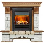 Каминокомплект Dimplex Pierre Luxe - Дуб / Белый (Высота 1050мм) с очагом Brookline Black