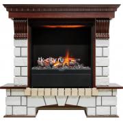Каминокомплект Dimplex Pierre Luxe - Темный дуб / Белый (Высота 1040мм) с очагом Albany