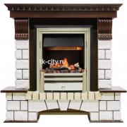 Каминокомплект Dimplex Pierre Luxe - Темный дуб / Белый (Высота 1050мм) с очагом Cavendish