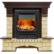 Каминокомплект Dimplex Pierre Luxe - Темный дуб / Шампань (Высота 1050мм) с очагом Brookline Black