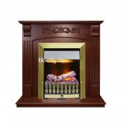 Каминокомплект Dimplex Sorrento угловой - Орех с очагом Danville Antique Brass FB2