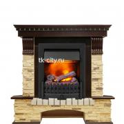 Каминокомплект Dimplex Pierre Luxe угловой - Темный дуб / Сланец (Высота 1050мм) с очагом Danville Black FB2