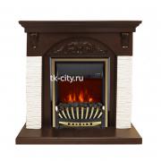 Каминокомплект Royal Flame Bern Сланец мелкий белый / Темный дуб с очагом Aspen Gold