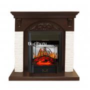 Каминокомплект Royal Flame Bern Сланец мелкий белый / Темный дуб с очагом Majestic FX M Black