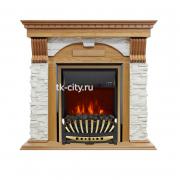 Каминокомплект Royal Flame Dublin - Дуб / Сланец белый с очагом Aspen Gold