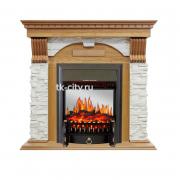 Каминокомплект Royal Flame Dublin - Дуб / Сланец белый с очагом Fobos FX M Black