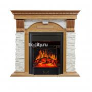 Каминокомплект Royal Flame Dublin - Дуб / Сланец белый с очагом Majestic FX Black