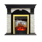 Каминокомплект Royal Flame Dublin - Венге / Сланец белый с очагом Majestic FX M Brass