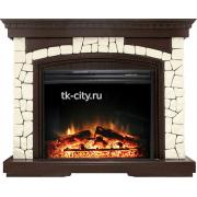 Каминокомплект Royal Flame Glasgow - Темный дуб / Белый (Высота 1100мм) с очагом Jupiter FX New