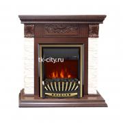 Каминокомплект Royal Flame Luxemburg (каменный) - Сланец/Темный дуб с очагом Aspen Gold
