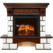 Каминокомплект Royal Flame Pierre Luxe - Белый / Темный дуб с очагом Vision 23 EF LED FX