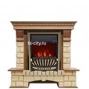 Каминокомплект Royal Flame Pierre Luxe - Дуб / Шампань с очагом Aspen Gold