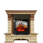 Каминокомплект Royal Flame Pierre Luxe - Дуб / Шампань с очагом Majestic FX M Black