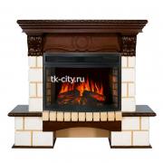 Каминокомплект Royal Flame Pierre Luxe - Шампань / Темный дуб с очагом Dioramic 25 LED FX