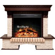 Каминокомплект Royal Flame Pierre Luxe - Темный дуб / Сланец бежевый с очагом Jupiter FX New