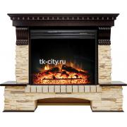 Каминокомплект Royal Flame Pierre Luxe - Темный дуб / Сланец (Высота 1040 мм) с очагом Jupiter FX New