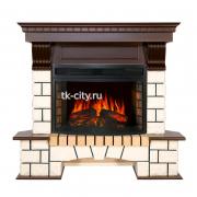 Каминокомплект Royal Flame Pierre Luxe угловой - Белый / Темный дуб с очагом Dioramic 25 LED FX