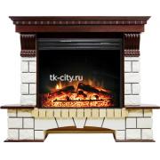 Каминокомплект Royal Flame Pierre Luxe угловой - Темный дуб / Белый (Высота 1045мм) с очагом Jupiter FX New