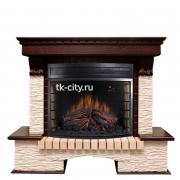 Каминокомплект Royal Flame Pierre Luxe - Темный дуб / Сланец бежевый с очагом Dioramic 28 LED FX