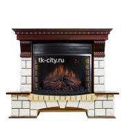 Каминокомплект Royal Flame Pierre Luxe - Темный дуб / Белый (Высота 1045мм) с очагом Dioramic 28 LED FX
