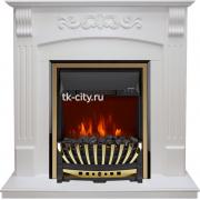 Каминокомплект Royal Flame Sorrento угловой - Белый дуб с очагом Aspen Gold